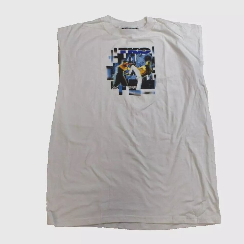 TKO Performance Wear Mens Boxing Kick Ass White Muscle Tank Shirt New